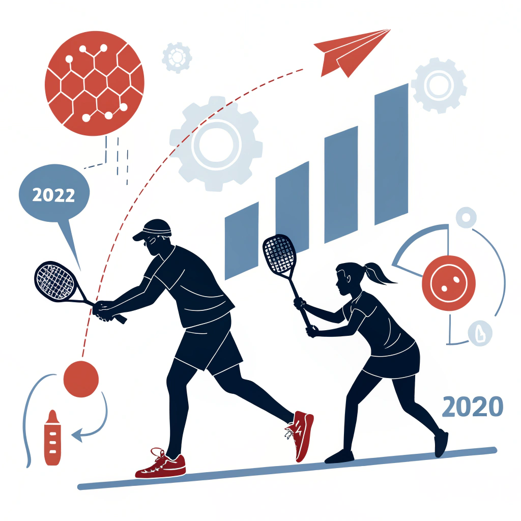 Minimalist artwork showing athletic figure and innovative paddle design elements in modern style