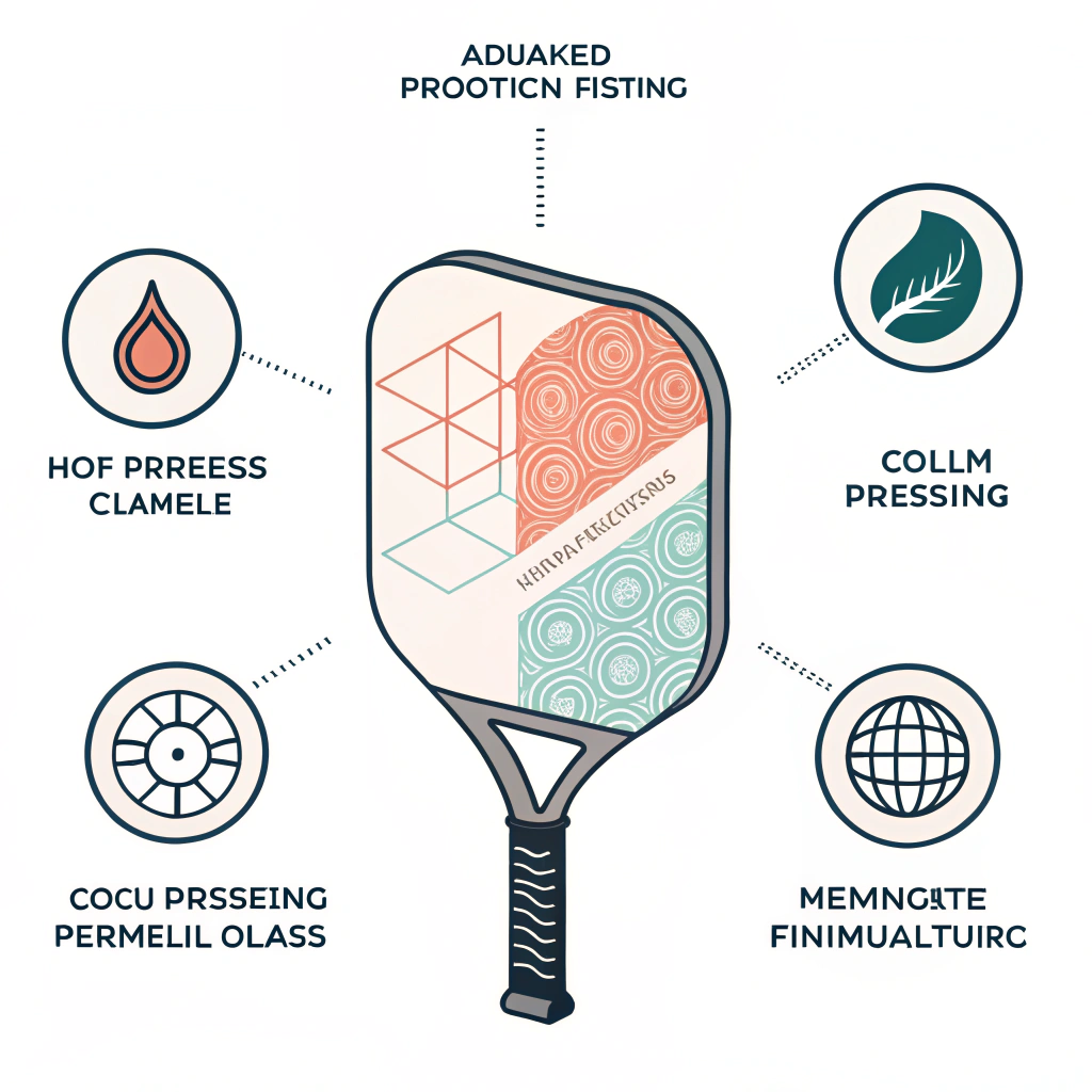 Minimalist illustration of innovative paddle production and advanced materials