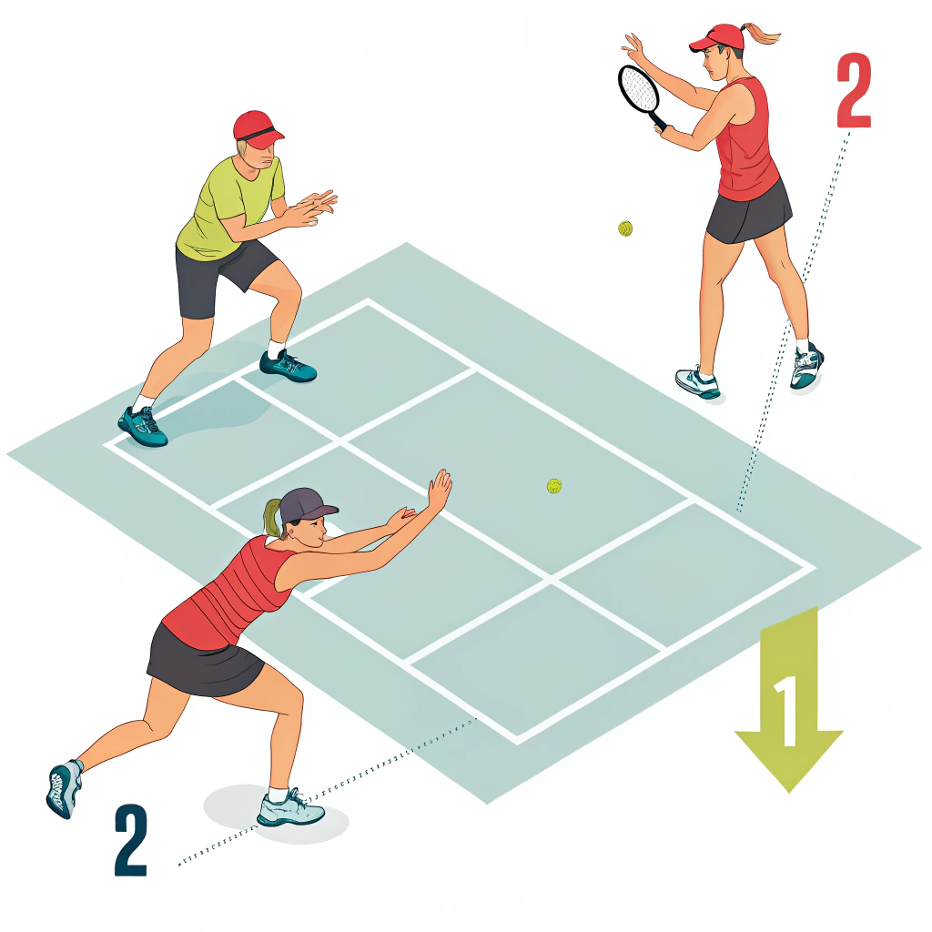Minimalist illustration of athletic warm-ups and foot strength in pickleball