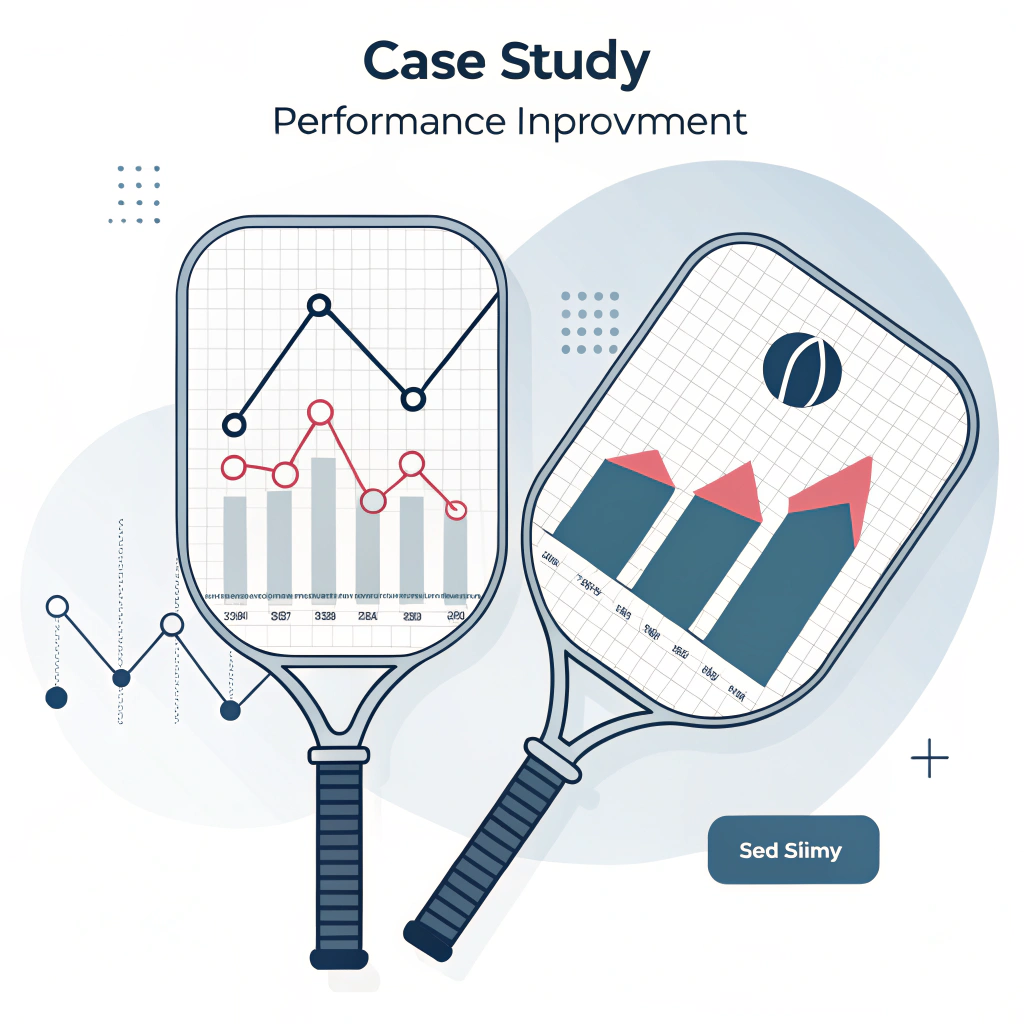 Abstract 2D depiction of performance metrics and improvement