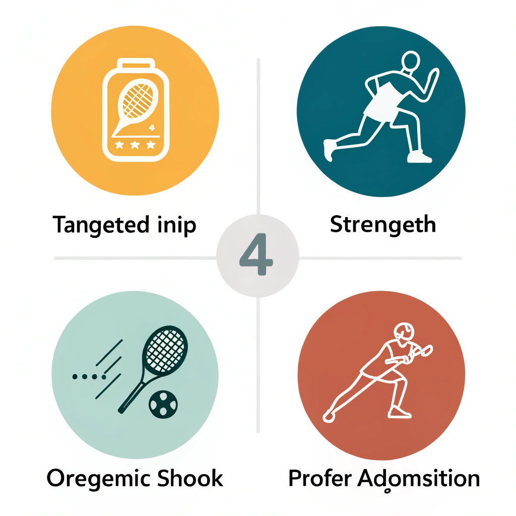 Minimalist icons illustrating dynamic warm-up, strength exercises, and proper footwear for injury prevention