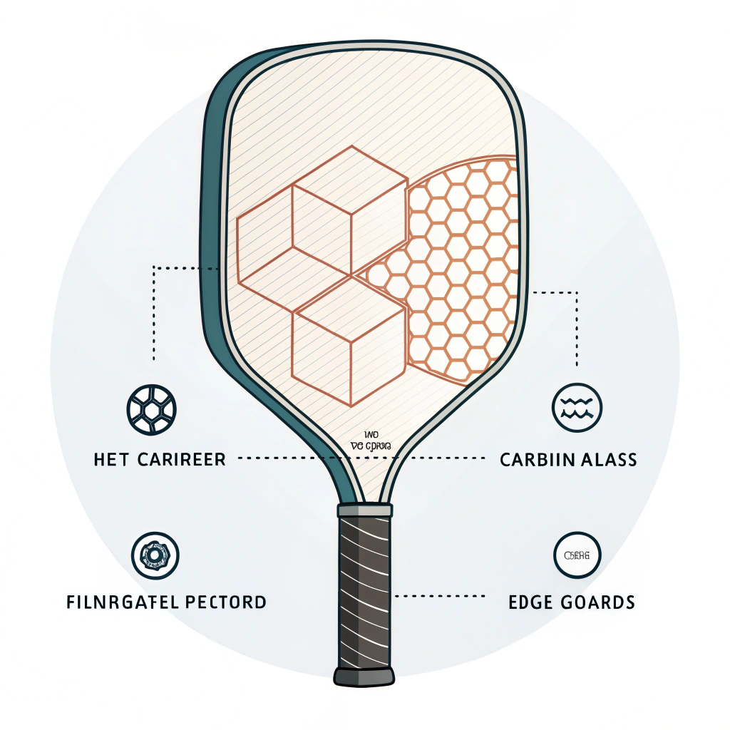 Minimalist 2D vector illustration of a pickleball paddle edge guard design