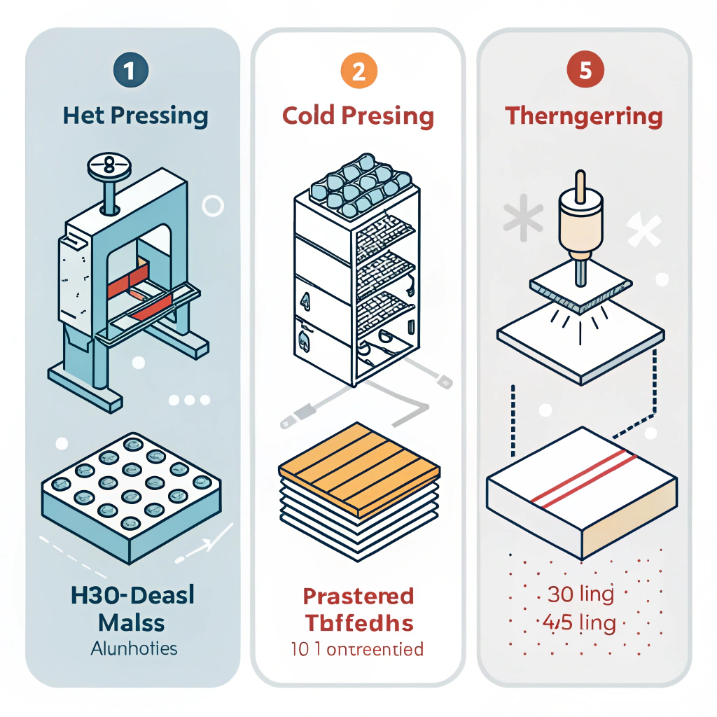 Minimal schematic of three production methods for paddle weight adjustments.