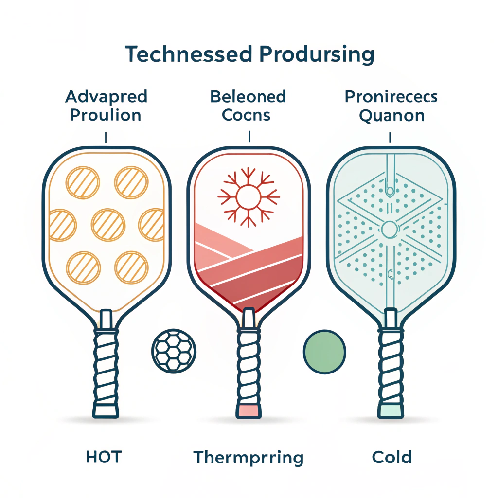 Minimal flat illustration of three custom pickleball paddles for corporate promotion