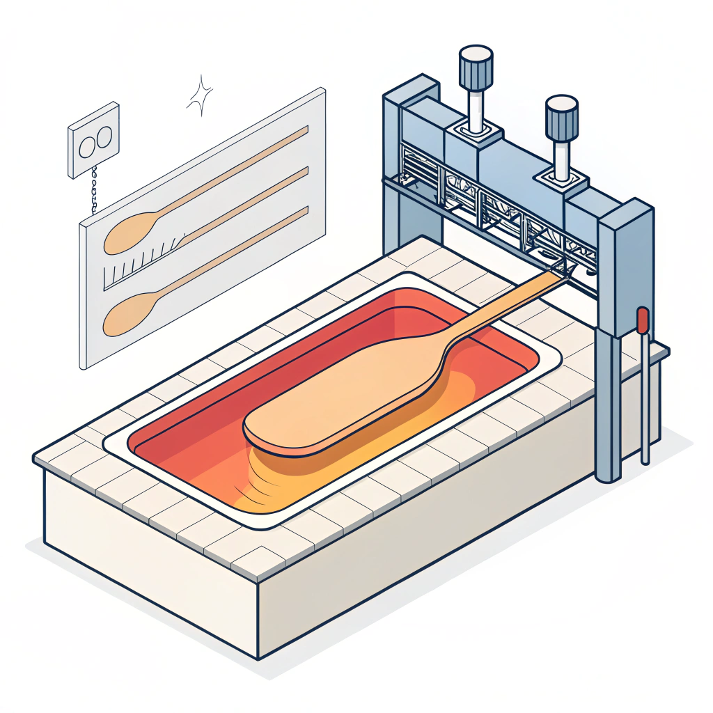Simple illustration of thermoforming process creating a pickleball paddle