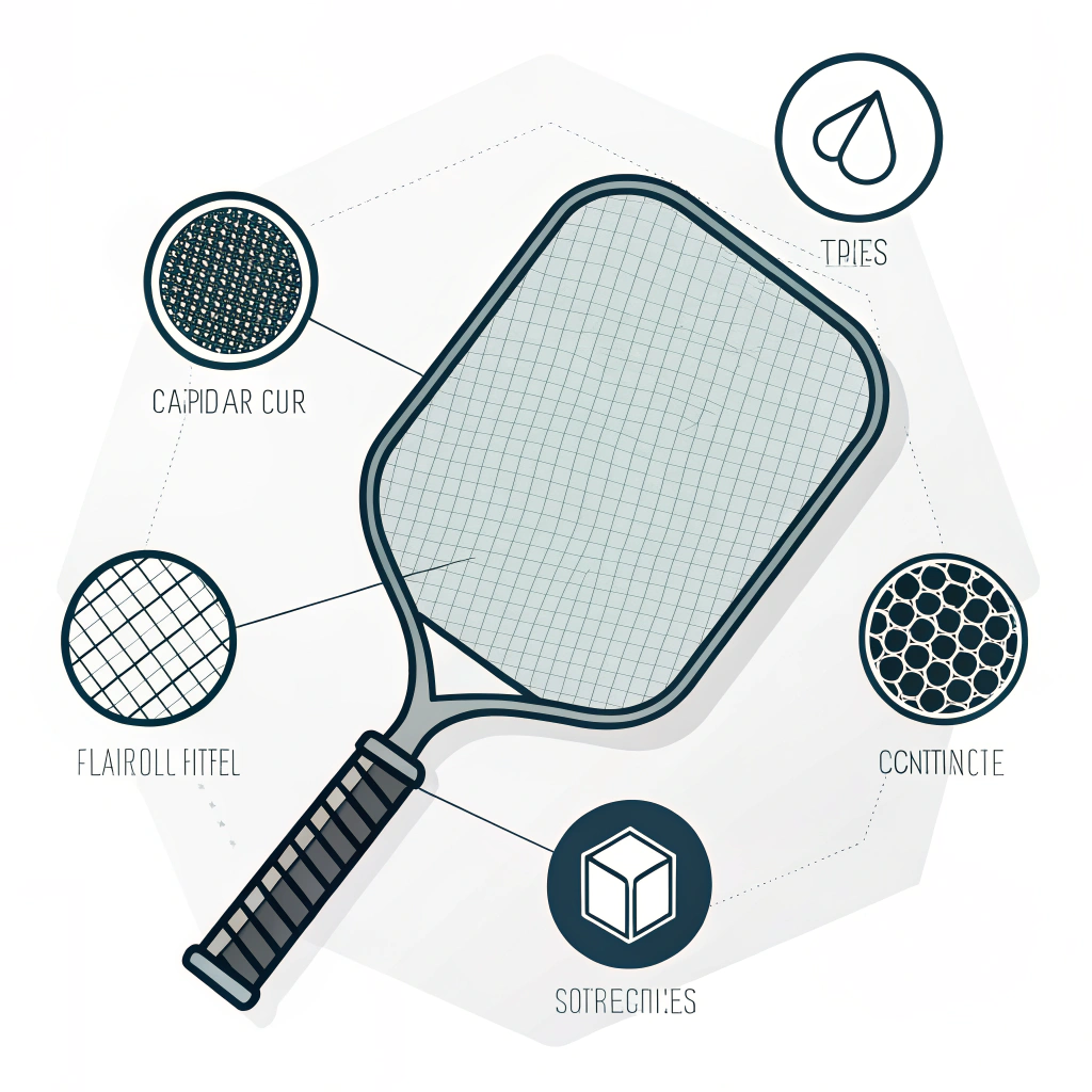 Flat design illustration of a paddle with abstract material elements