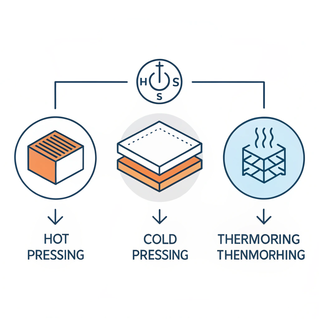 Minimal illustration of three core manufacturing techniques for pickleball paddles