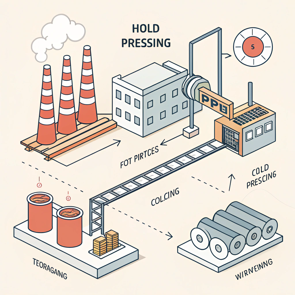 Minimal flat design depicting industrial paddle production techniques in a simple style