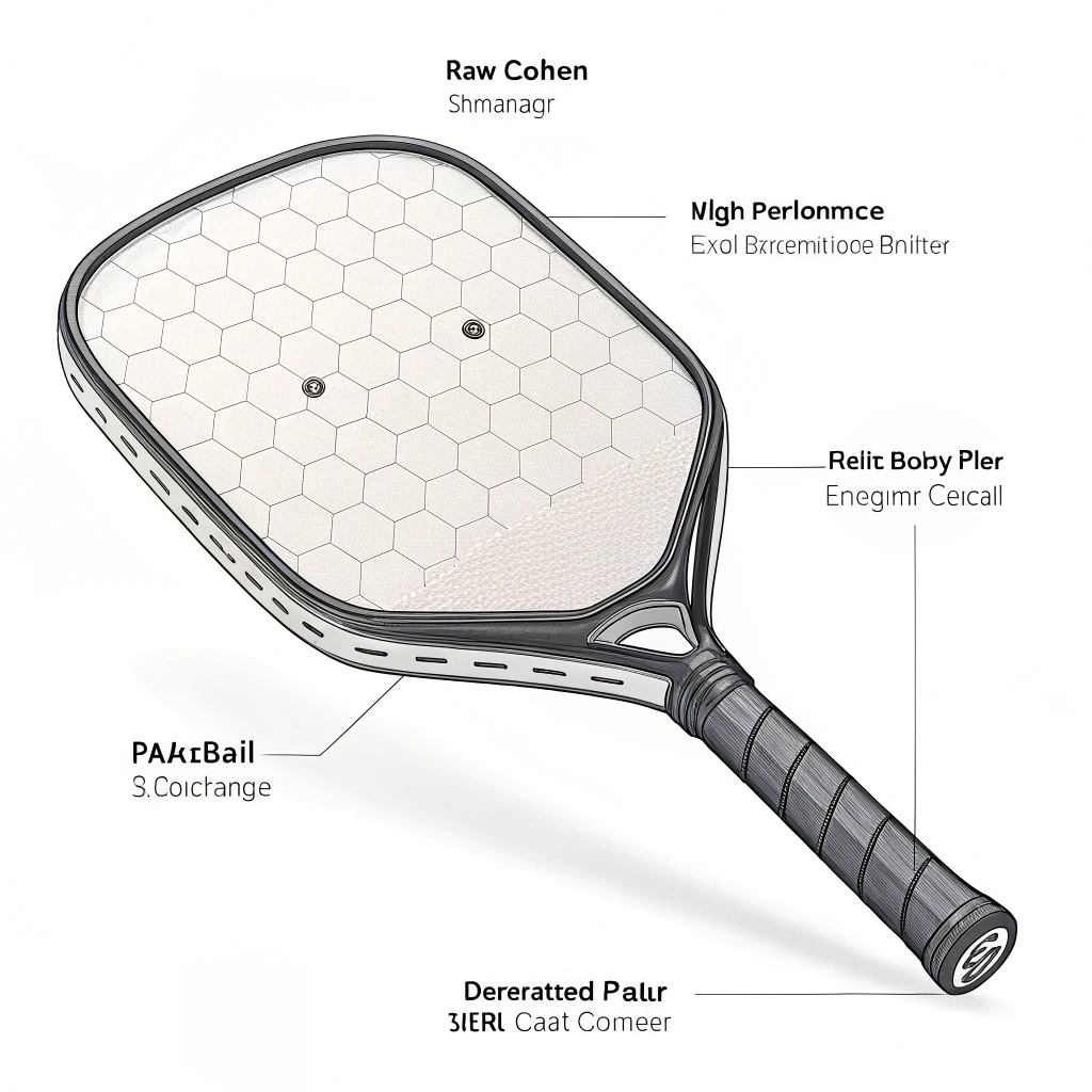 Minimalist 2D illustration of raw carbon fiber integrated with paddle manufacturing