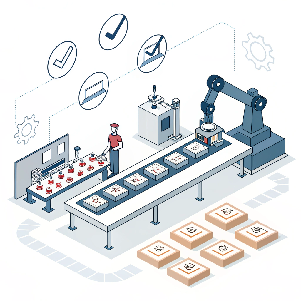 Minimal illustration of automated quality control and customization in paddle manufacturing.