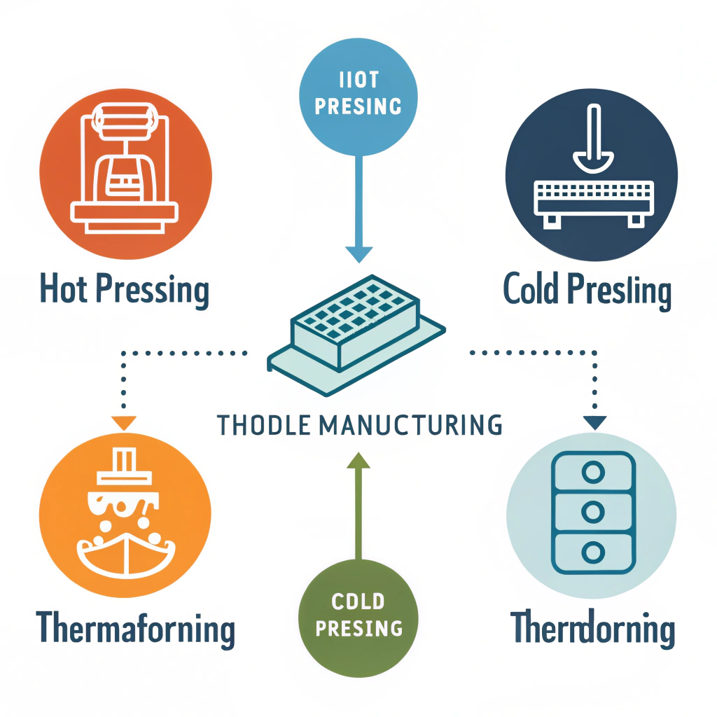 Minimalistic diagram depicting paddle manufacturing processes in a 2D style