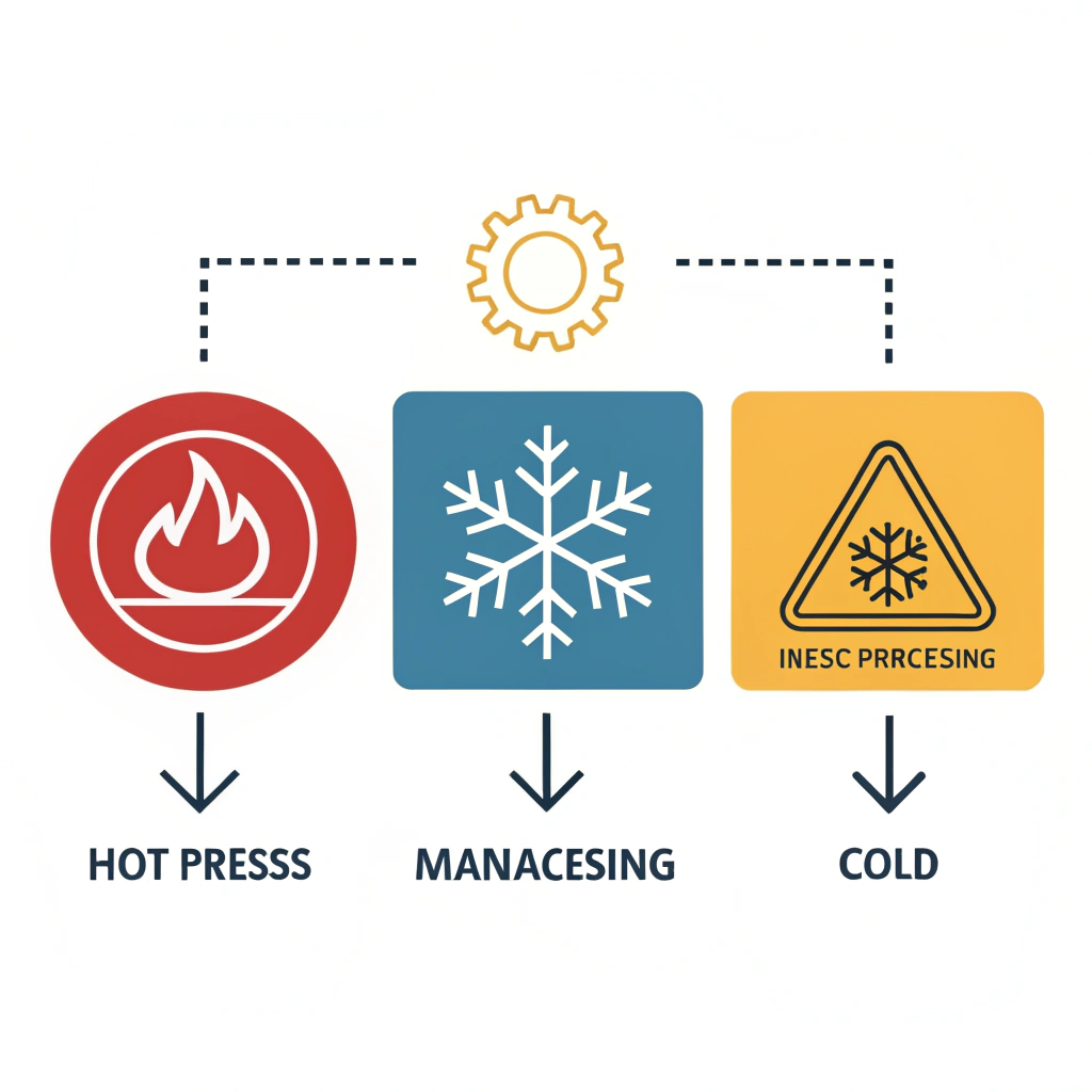 Minimalist illustration of three production process symbols emphasizing balanced paddle manufacturing