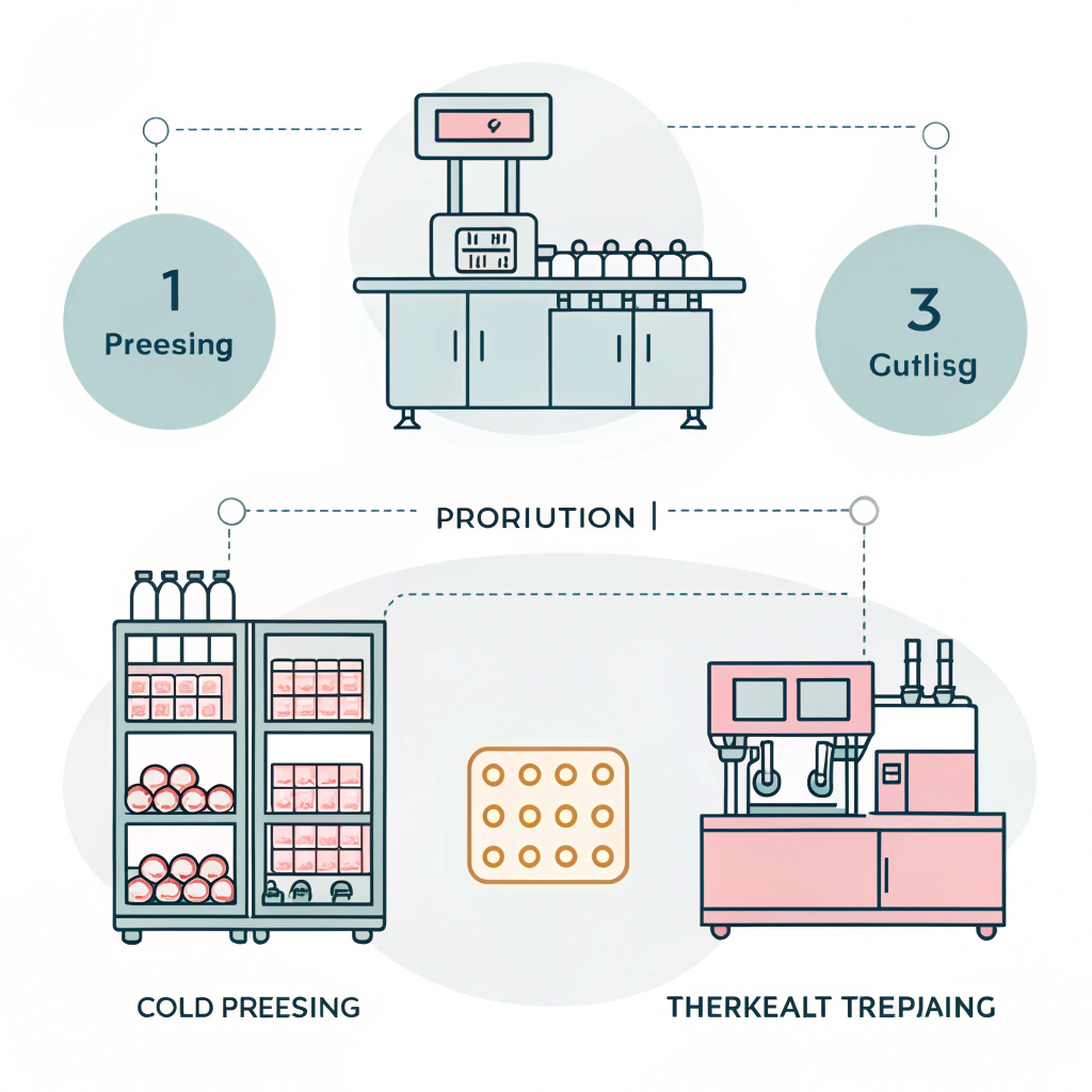 Minimalist illustration of production techniques for pickleball packaging.