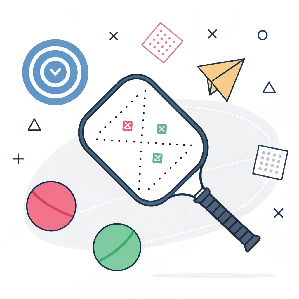 Minimalist 2D illustration showing paddle testing and quality control in design.