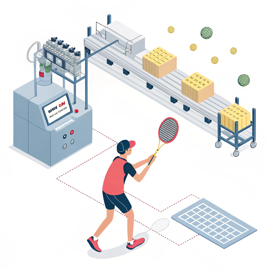 Simplified scene of influencer demonstrating pickleball paddle production
