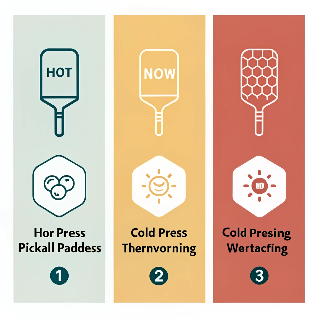 Minimal illustration of three production techniques with clean geometric icons in a flat style.