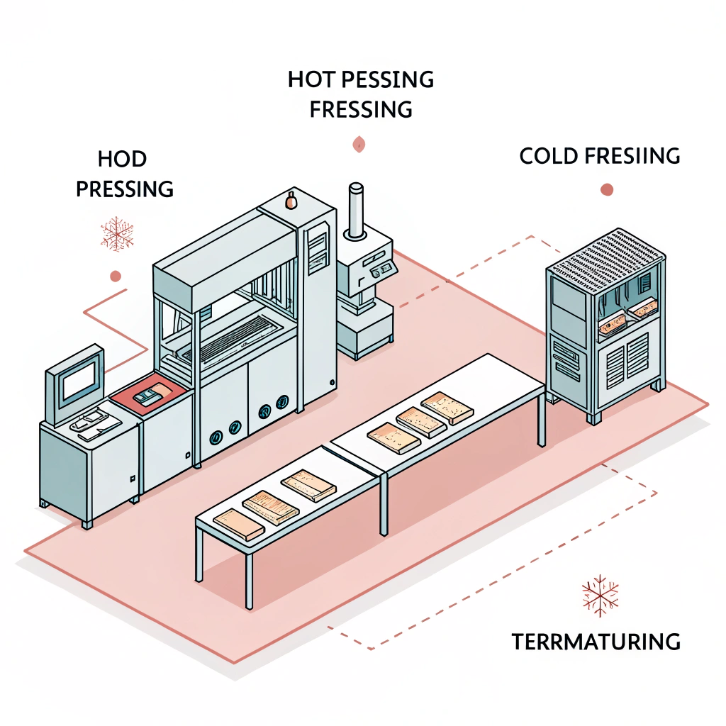 2D minimalist illustration of manufacturing processes for paddle edge guards