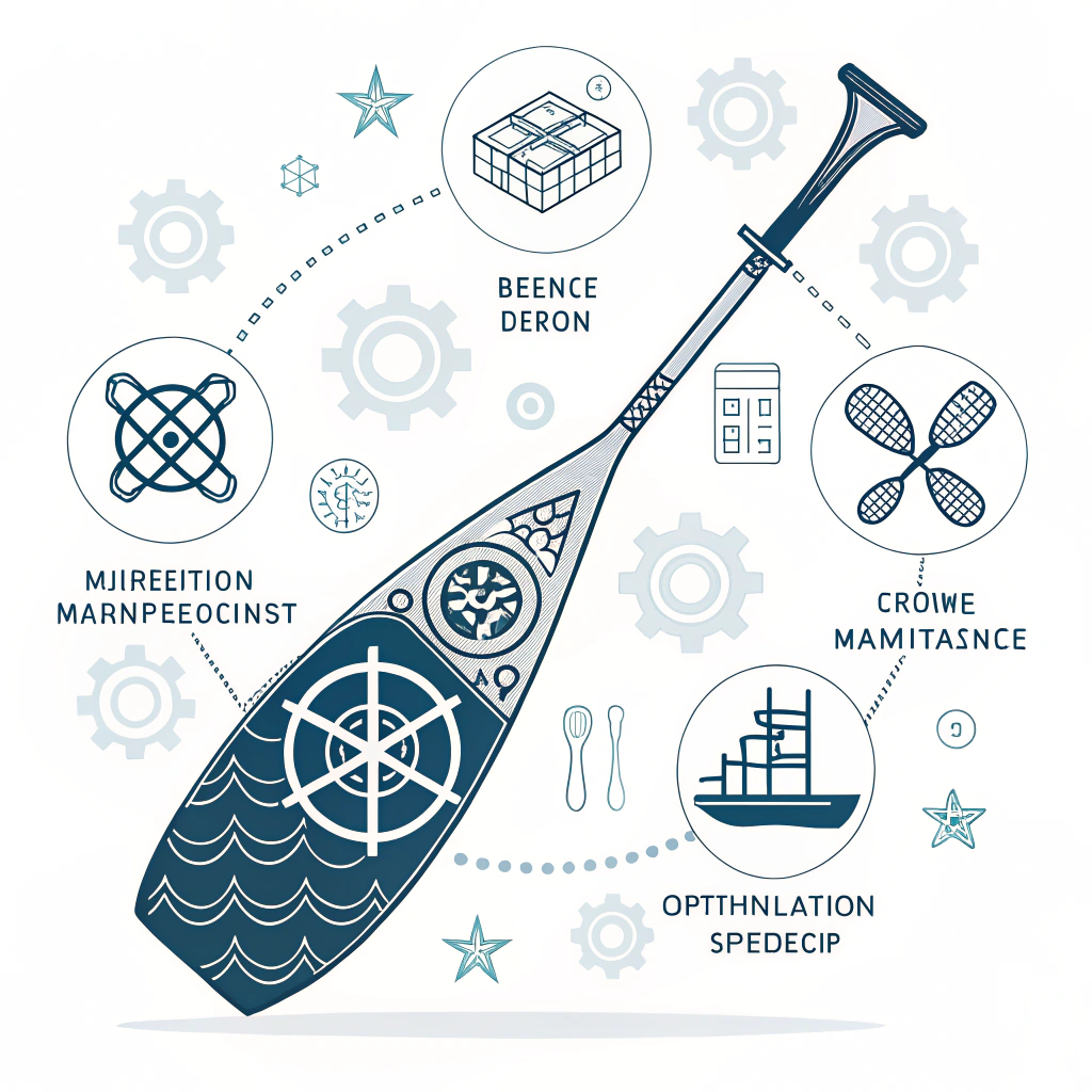 Simplified 2D art illustrating advanced paddle design engineering and balance optimization