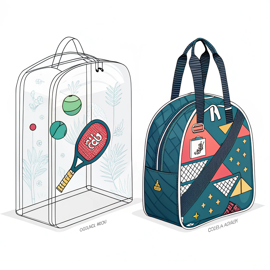 Minimalist illustration of transparent versus printed pickleball packaging.