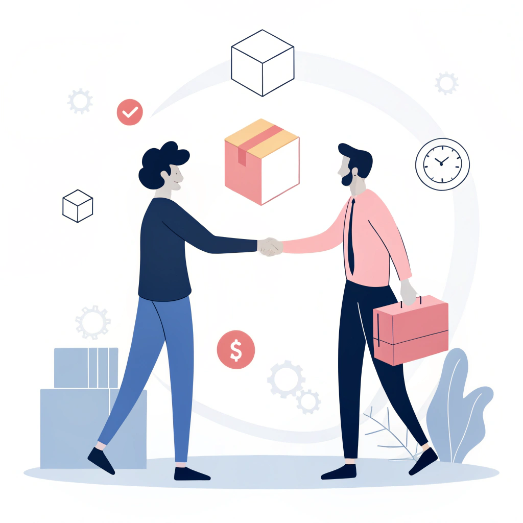 Minimalist illustration of a business handshake symbolizing strategic procurement partnerships.