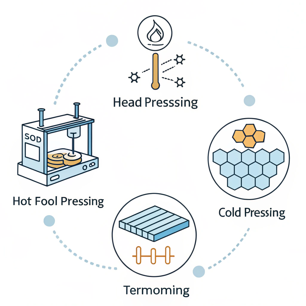 Flat illustration of advanced paddle production techniques with abstract geometric shapes.