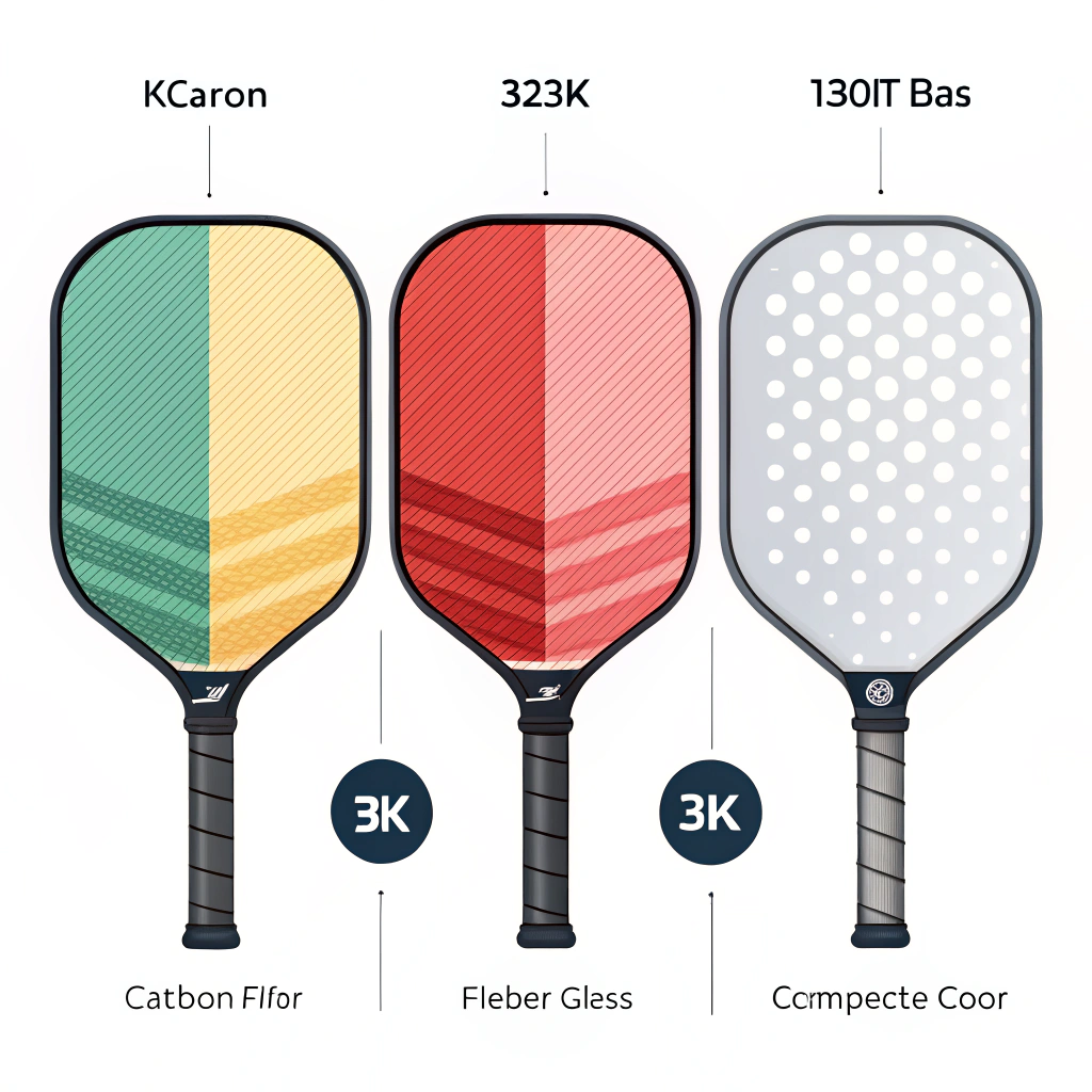 minimalist flat illustration of varied paddle materials with abstract textures