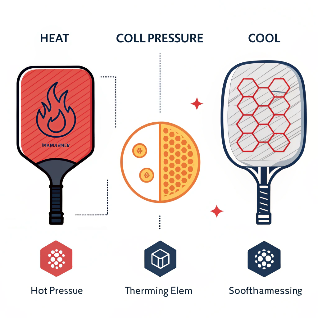 Minimal flat design illustrating three custom paddle production processes in modern style.