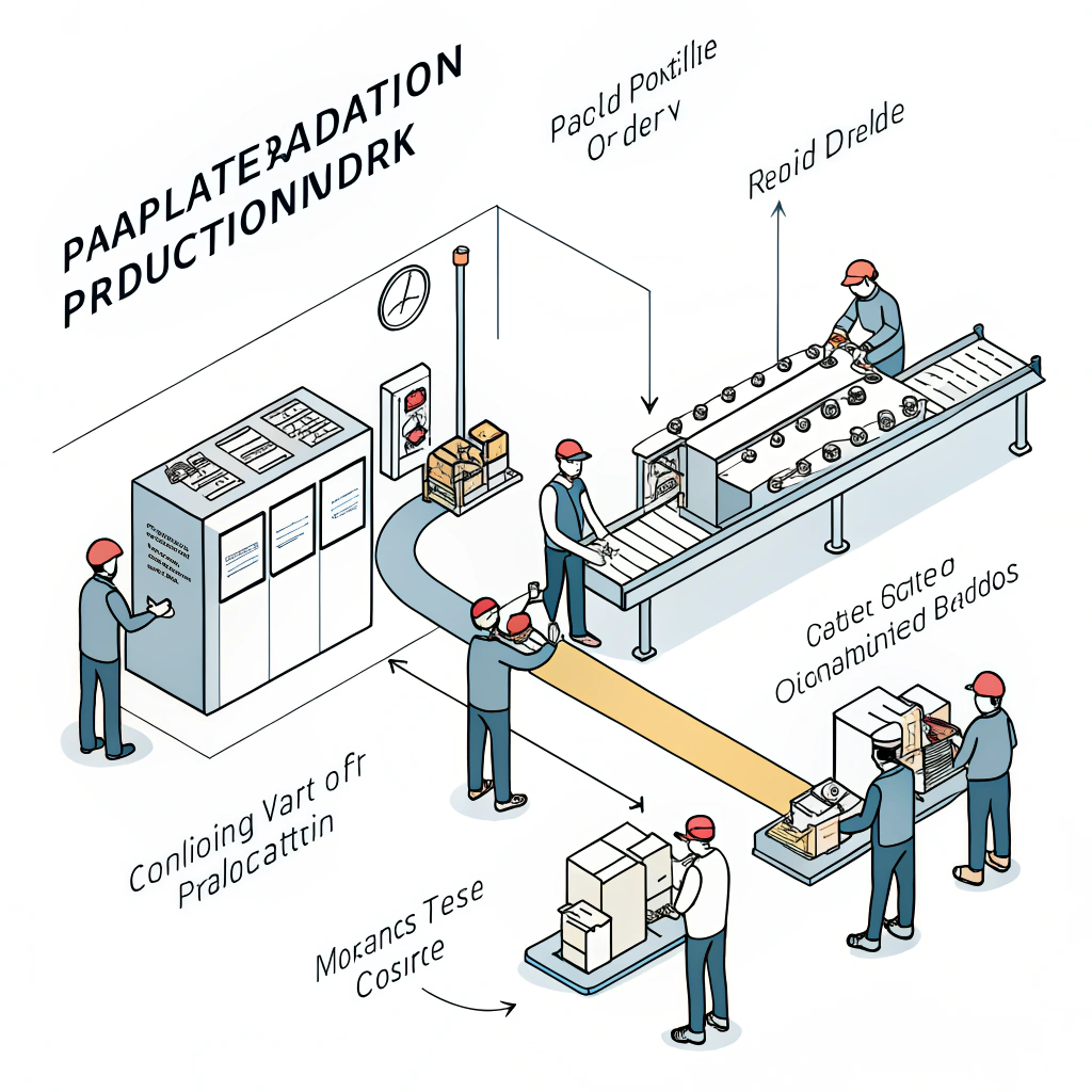 Minimal illustration of fast, coordinated production flow ensuring rapid order fulfillment