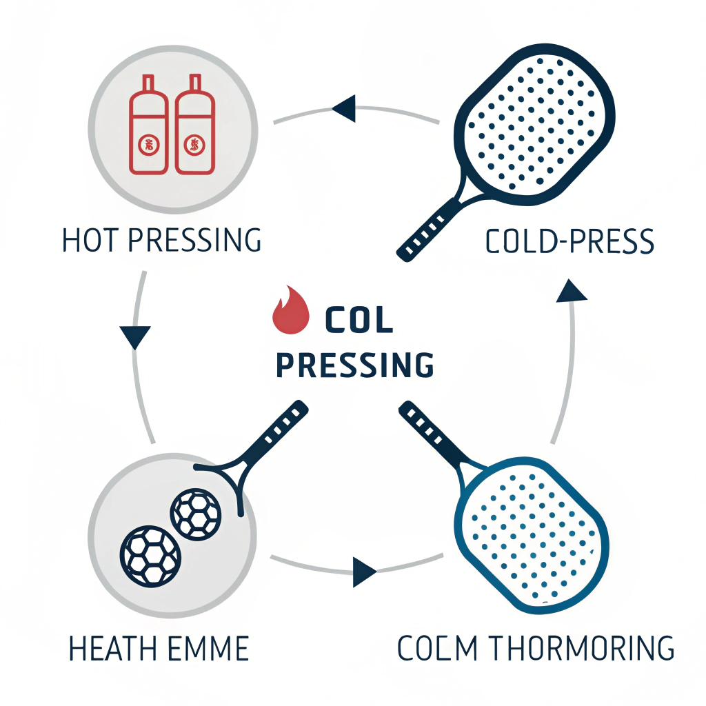 2D flat illustration comparing three manufacturing process icons in a minimal style