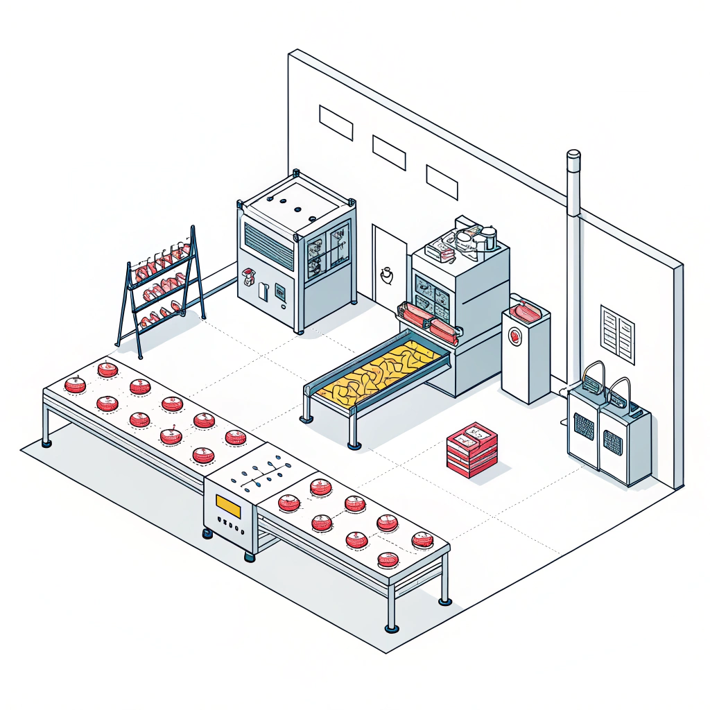 Minimalist 2D illustration of advanced pickleball manufacturing processes.