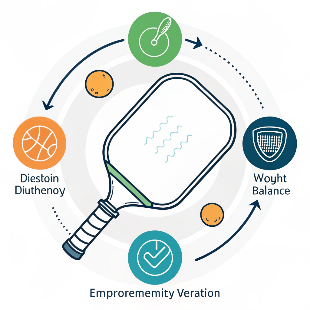 minimalist vector of a paddle with abstract performance icons