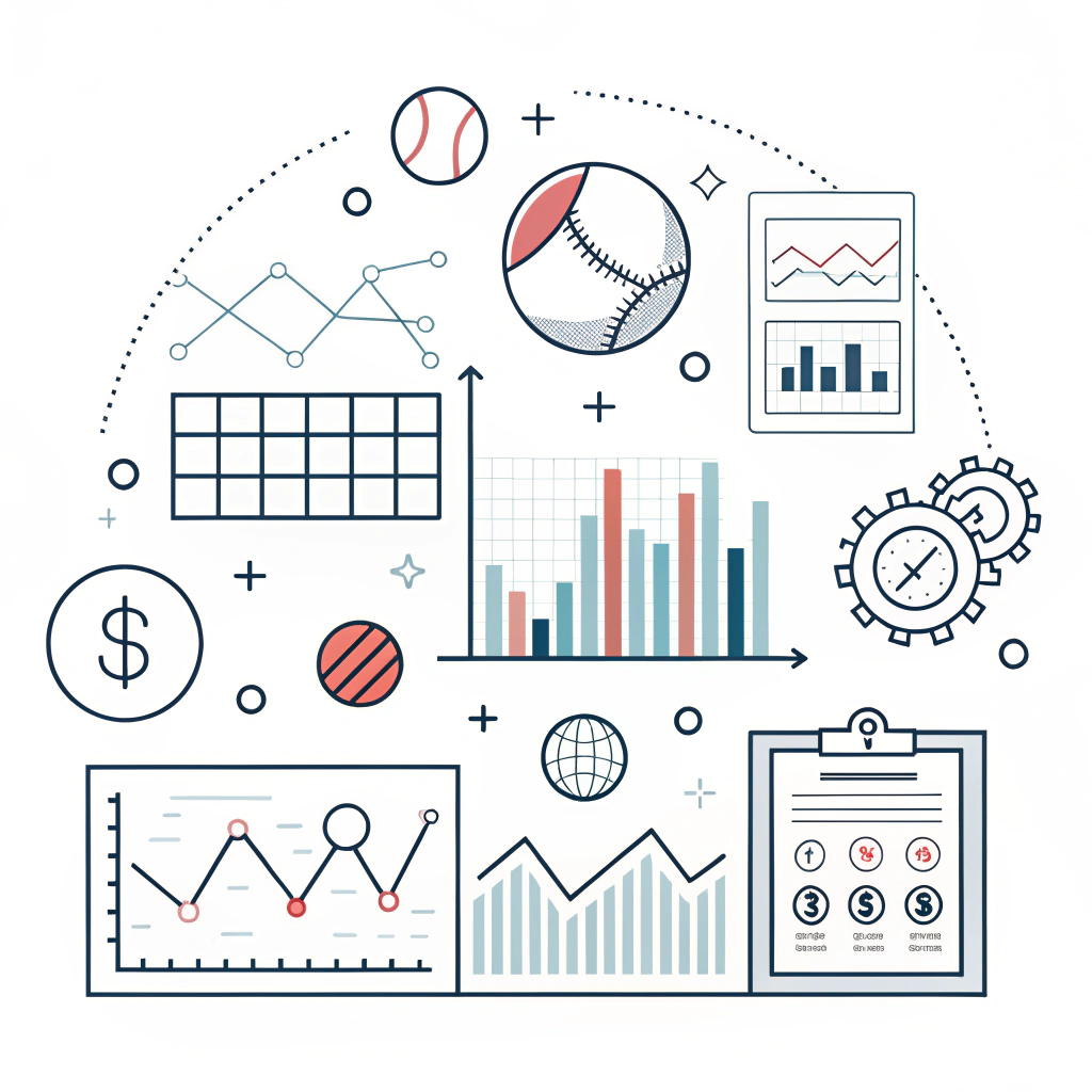 Minimalistic illustration representing data-driven market analysis with abstract charts and graphs.