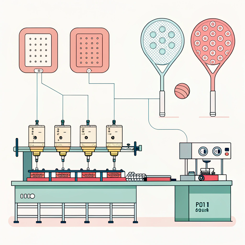 Minimalistic vector art depicting various pickleball paddle production techniques.