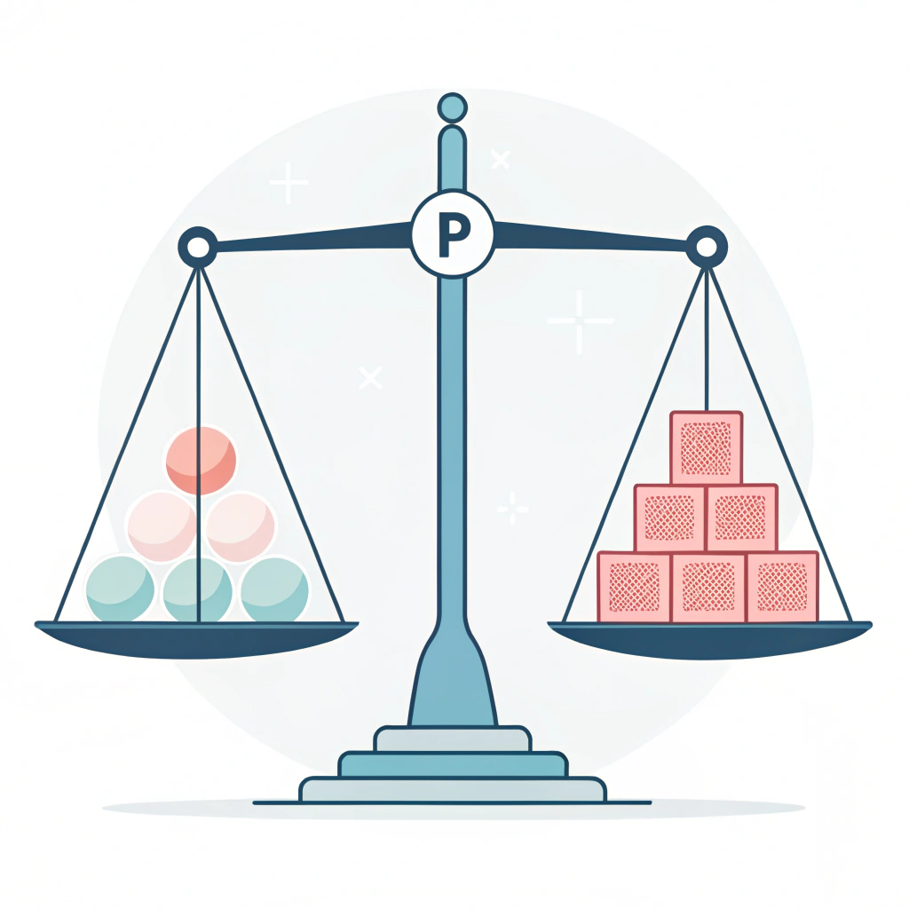 Minimalist balanced scale illustration symbolizing decision making for paddle core materials.