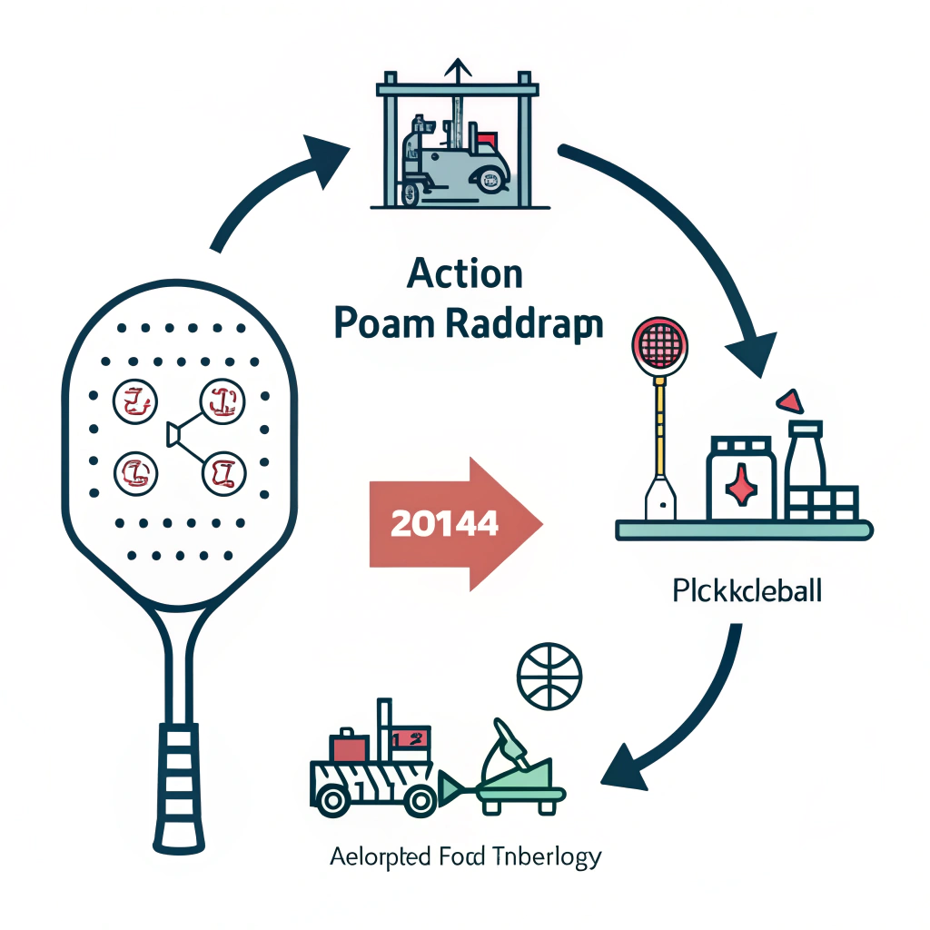 minimalist action roadmap with paddle and production elements