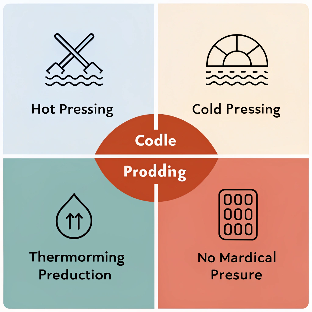 A flat design illustration showing three key manufacturing techniques in paddle production.