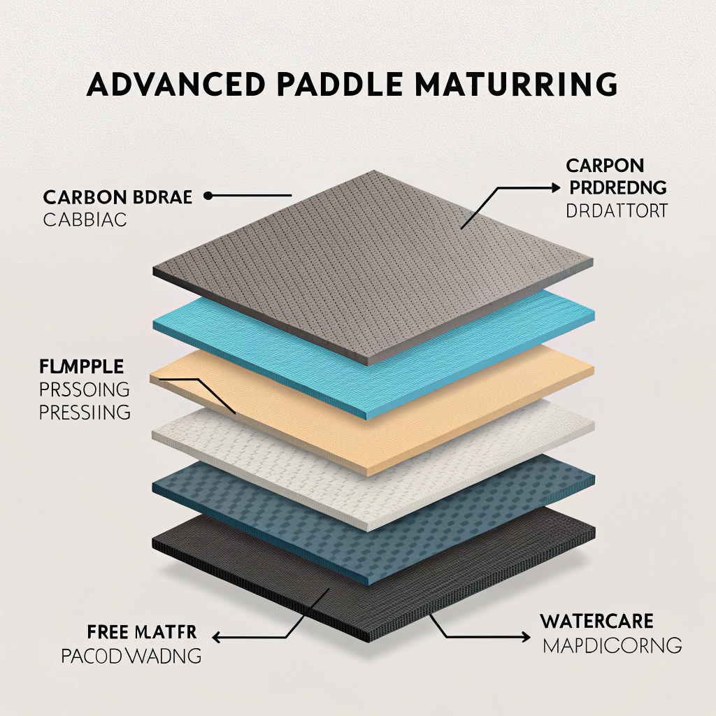 Abstract minimal design illustrating layered textures of advanced materials for paddle manufacturing.