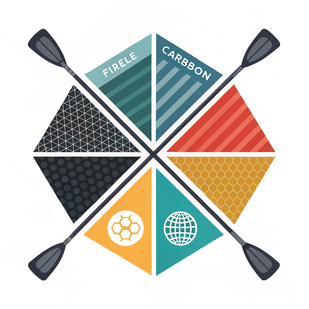 Minimal illustration of advanced paddle materials with flat geometric shapes