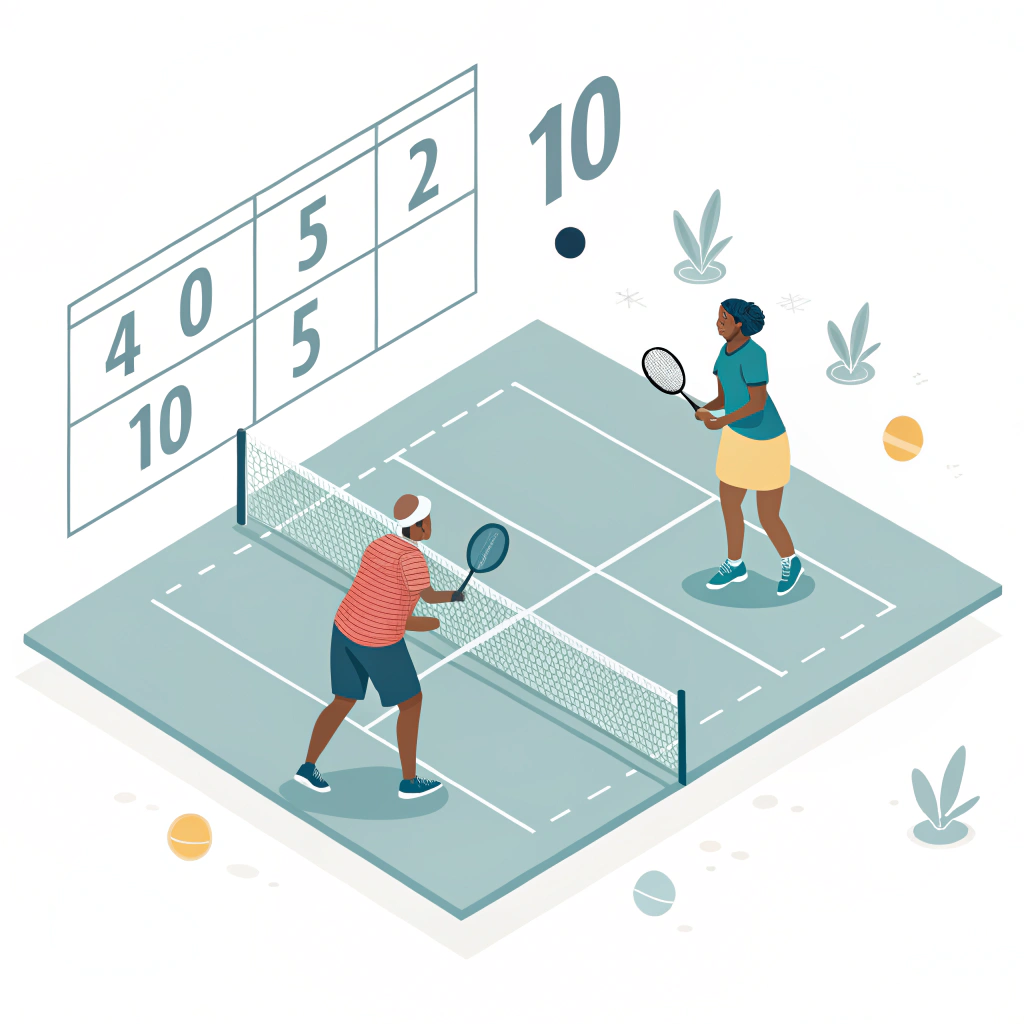2D minimalist illustration of diverse people enjoying a pickleball game