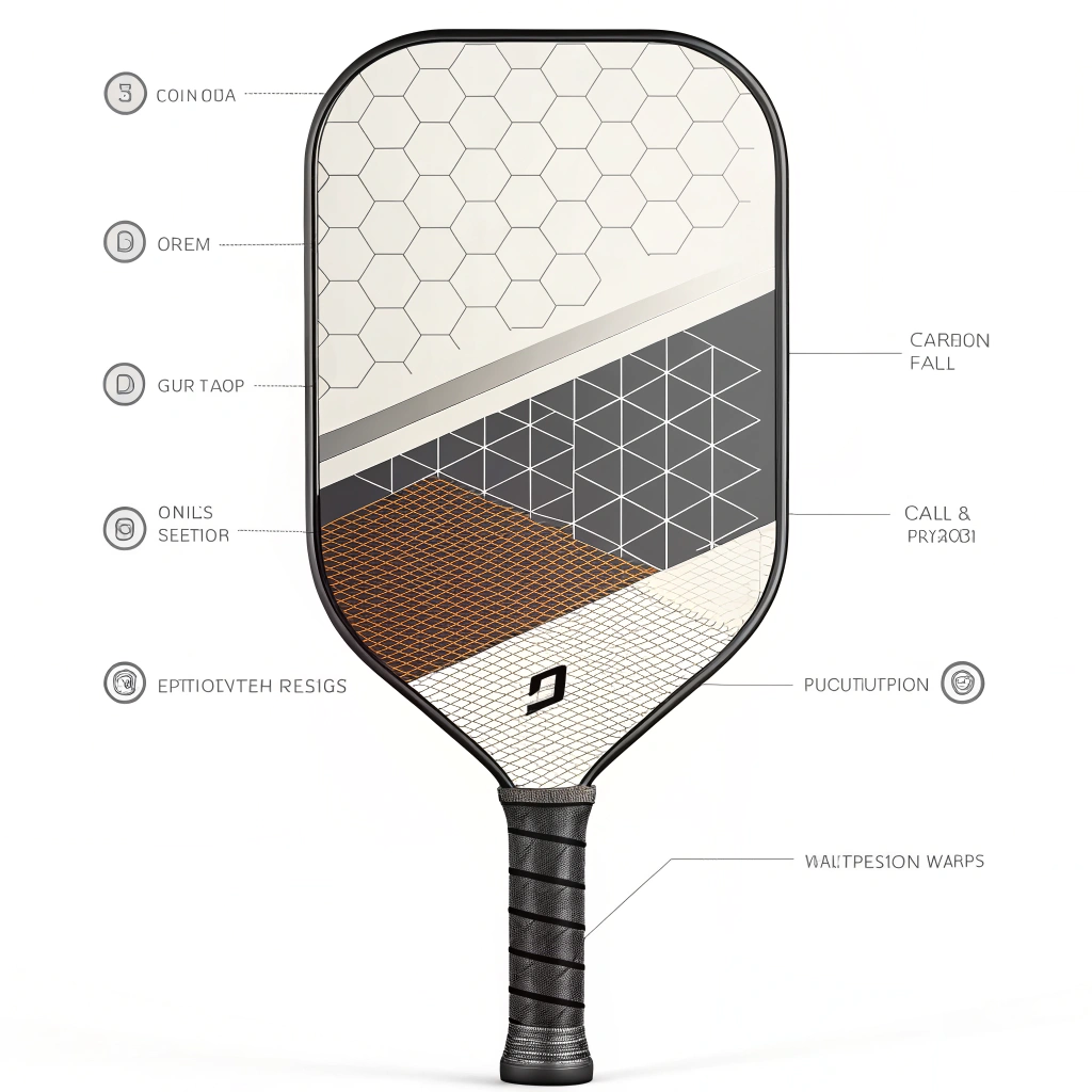 Minimalist flat illustration of layered composite materials in paddle design