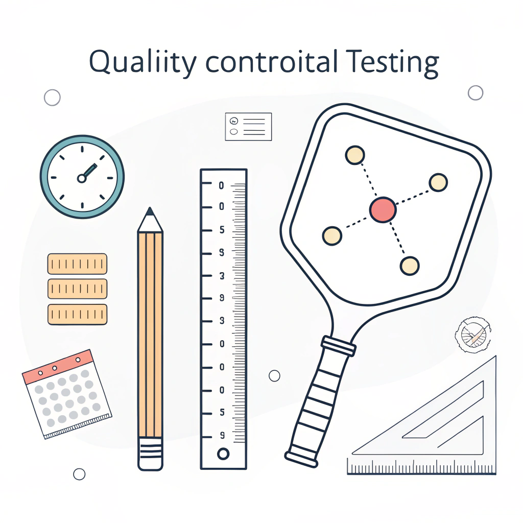 Minimal 2D illustration of a paddle undergoing quality inspection.