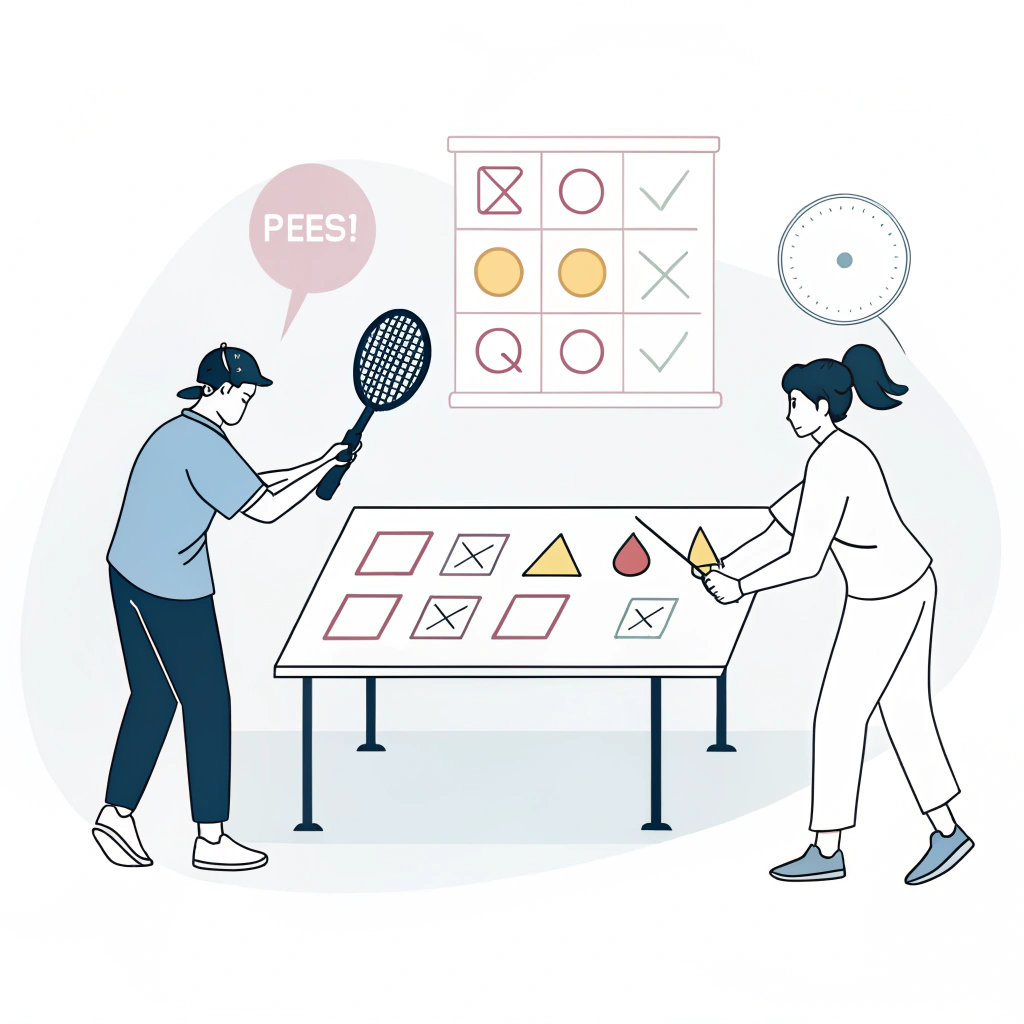 Simple flat illustration of paddle sample testing in a quality lab.