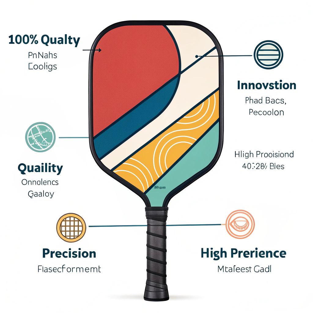 Minimal illustration of a custom paddle highlighting innovation and quality in flat design