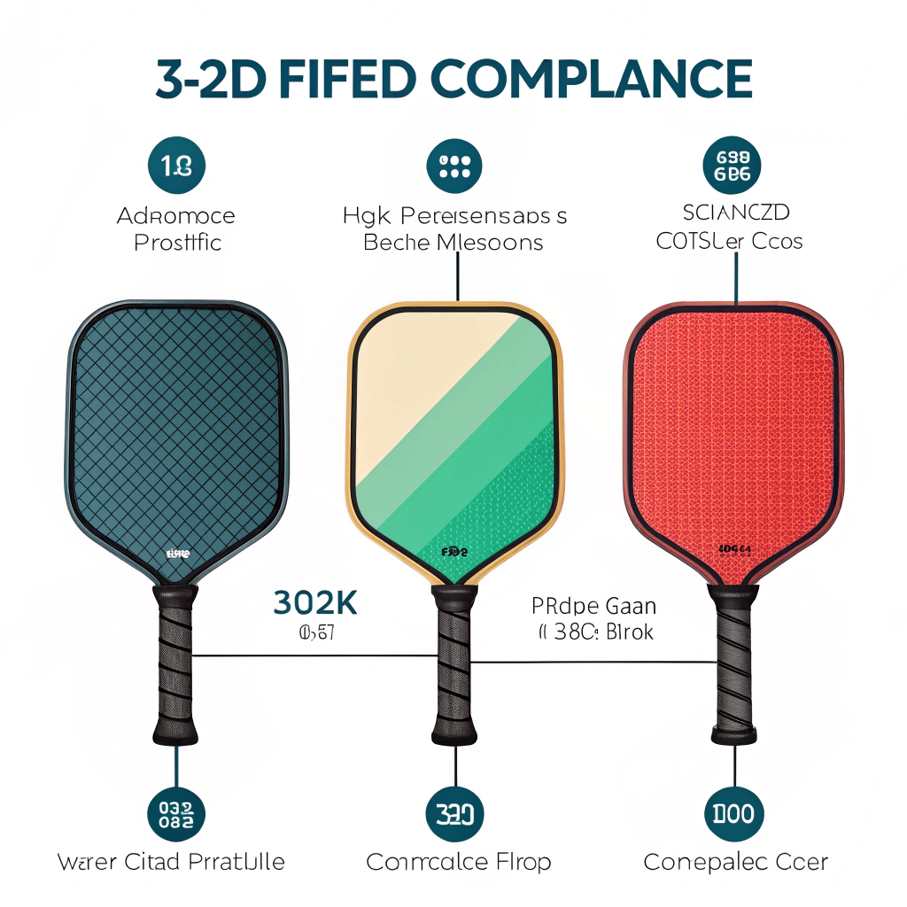 Simple 2D illustration of diverse high-performance pickleball paddles made from advanced materials.
