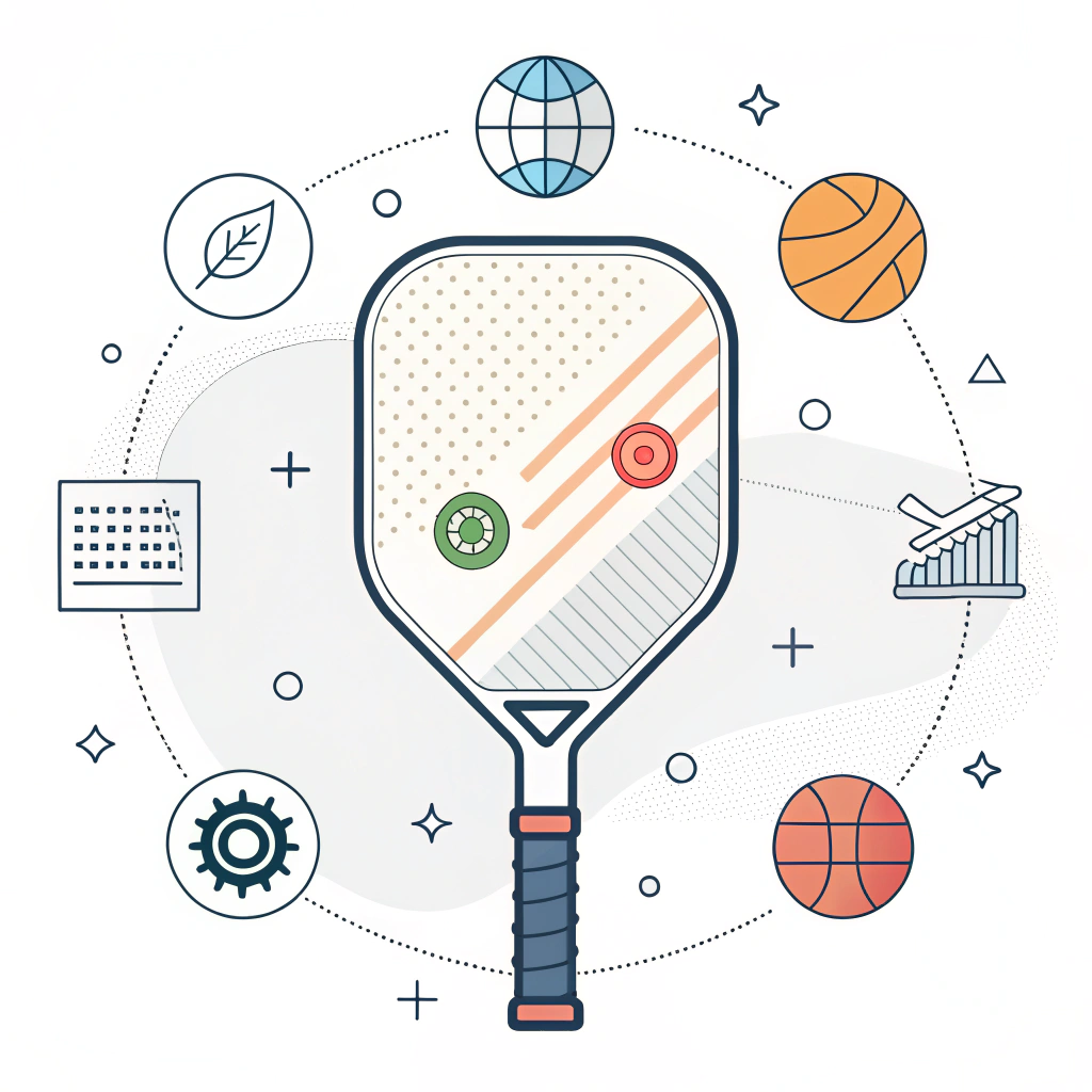 Minimal 2D illustration of a futuristic paddle with abstract production cues.