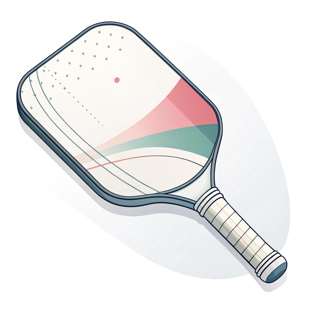 Minimalist modern pickleball paddle design with abstract geometric accents and sleek shapes.