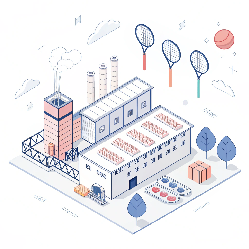 Minimalist illustration of advanced manufacturing techniques for pickleball paddles