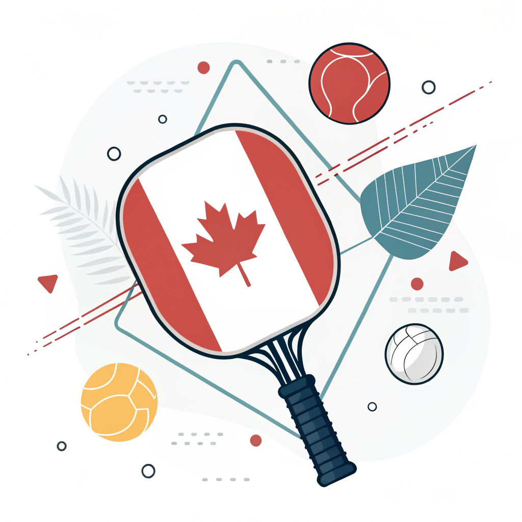 "Minimalist illustration featuring a high-performance pickleball paddle with elements of sports innovation."