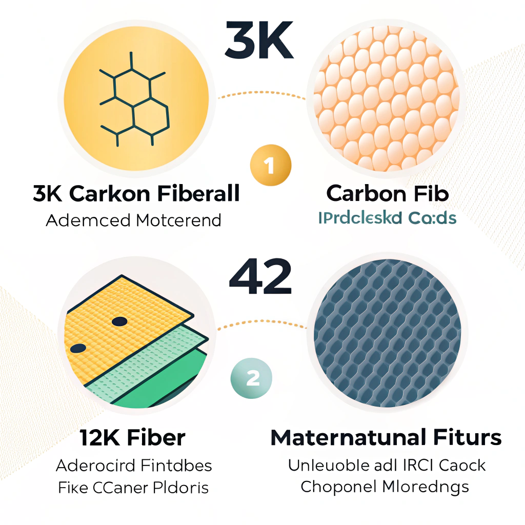 Minimalistic collage of advanced finishing materials for pickleball paddles in flat design.