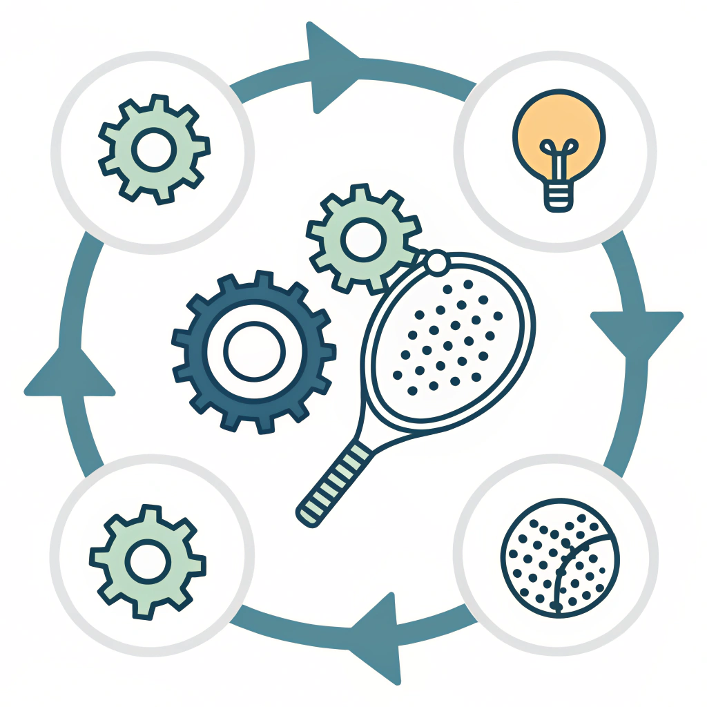 Abstract minimalist illustration symbolizing strategic manufacturing optimization and collaboration.